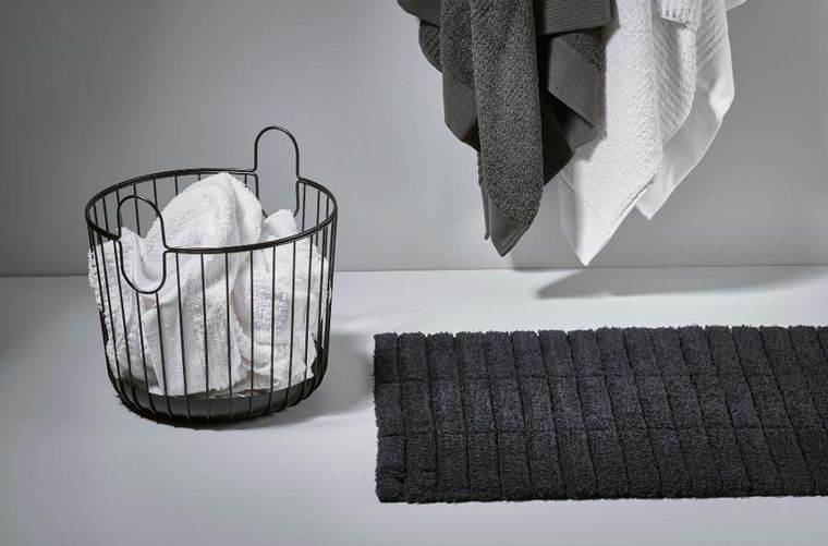 Zone Denmark, Tiles, dywanik łazienkowy, black, 50-80 cm