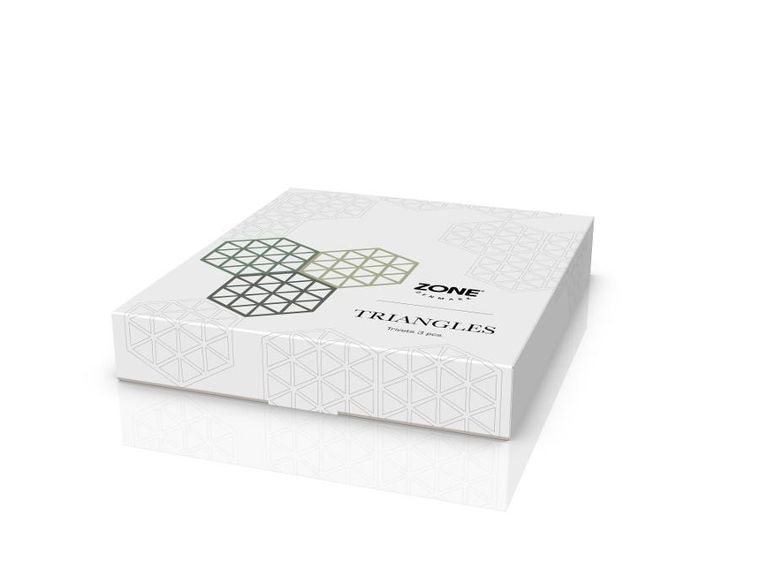 Zone Denmark, Triangles, podkładki pod naczynia, rosemaru/matcha/olive taupe, 3 szt.