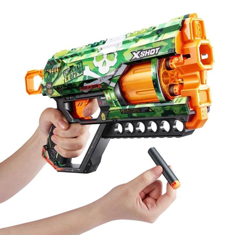 Zuru, X-Shot, Skins Griefer Camo, wyrzutnia, 12 strzałek