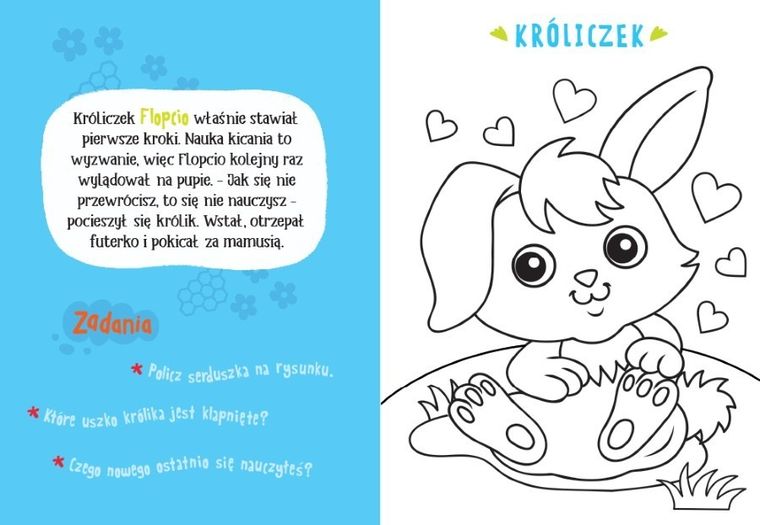 Zwierzątka na wsi. Malowanka z farbkami i pędzelkiem