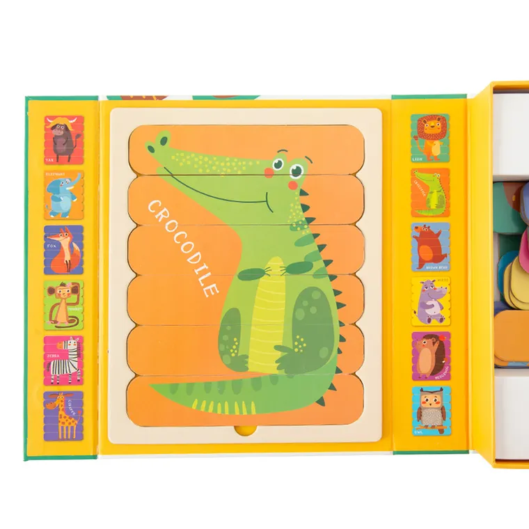 Zwierzęta, puzzle patyczki, układanka, 36 elementów