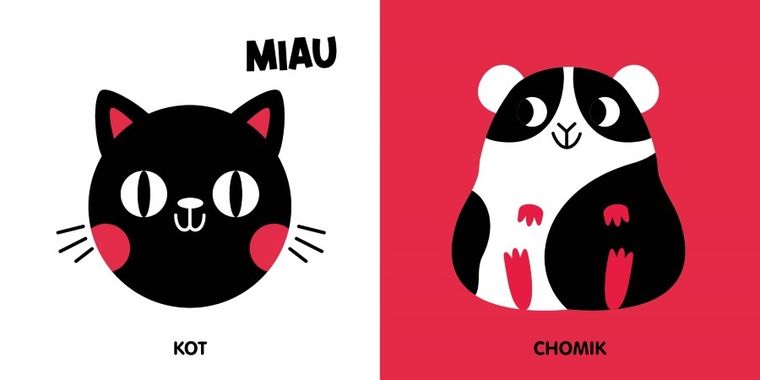 Zwierzęta w domu. Książeczka kontrastowa