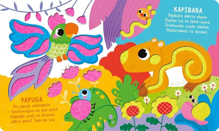 Zwierzęta w dżungli. Książeczka z miękkim filcem