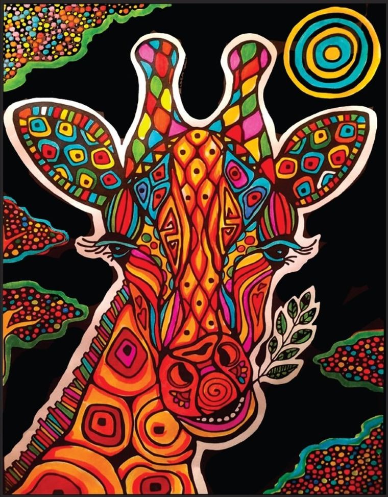 Żyrafa. Kolorowanka welwetowa, 47-35 cm