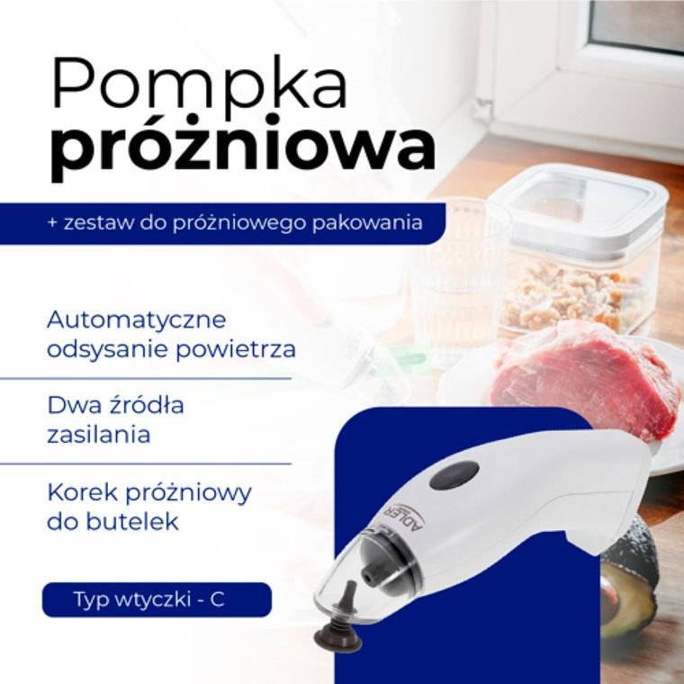 Adler, pompka próżniowa + zestaw do próżniowego pakowania