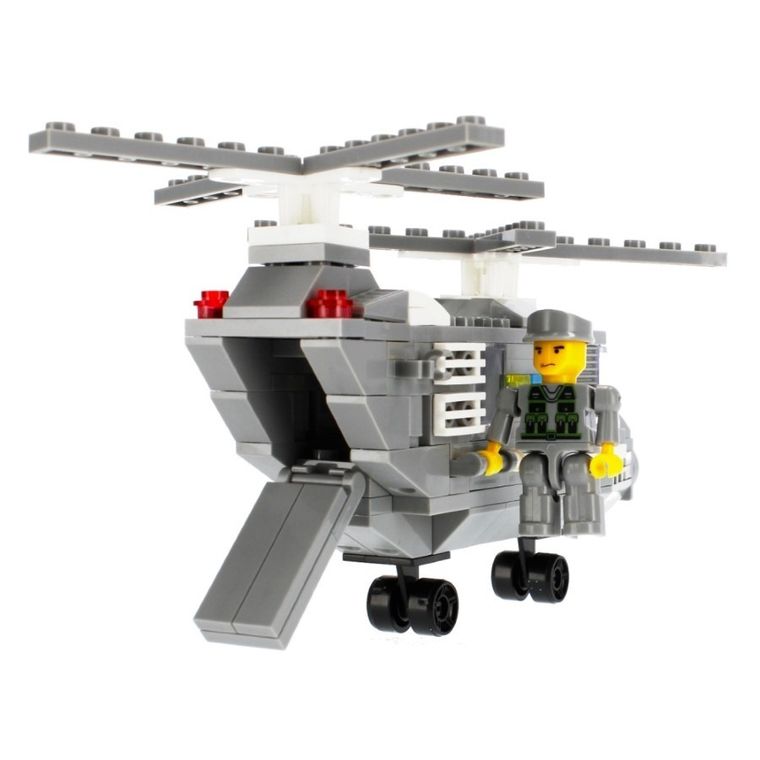 Alleblox, helikopter wojskowy, klocki konstrukcyjne, 179 elementów