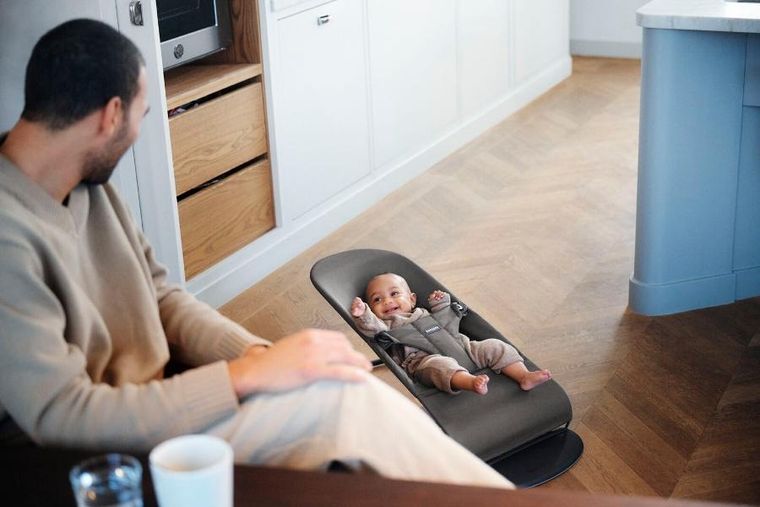 BabyBjörn, Balance Soft Woven/Jersey, leżaczek, Tri Fabric, ciemny szary