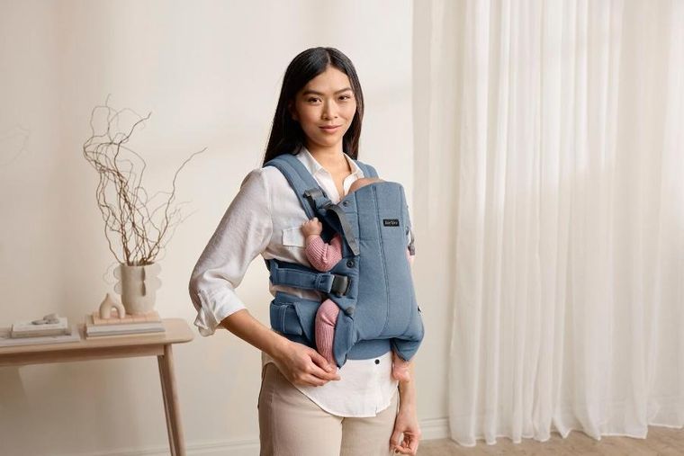 BabyBjörn, Harmony, nosidełko, woven, niebieski melanż