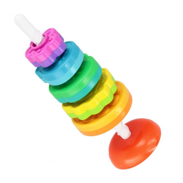 Bam Bam, tęczowa spirala, piramidka, owoce