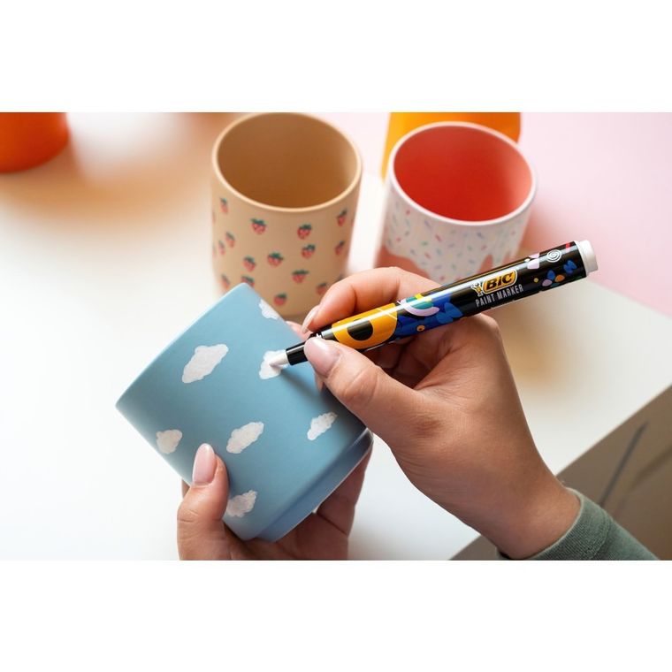 Bic, Intensity Classic Paint, markery akrylowe, czarne, 12 szt.