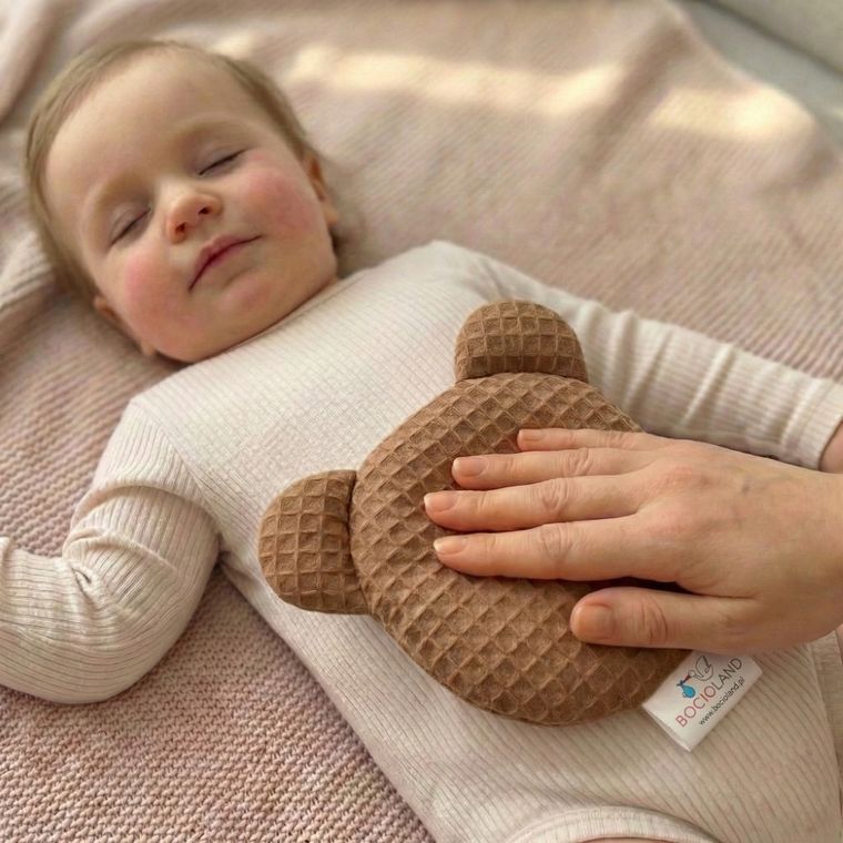 Bocioland, Miś, termofor z pestek wiśni z lawendą, wafel, brązowy