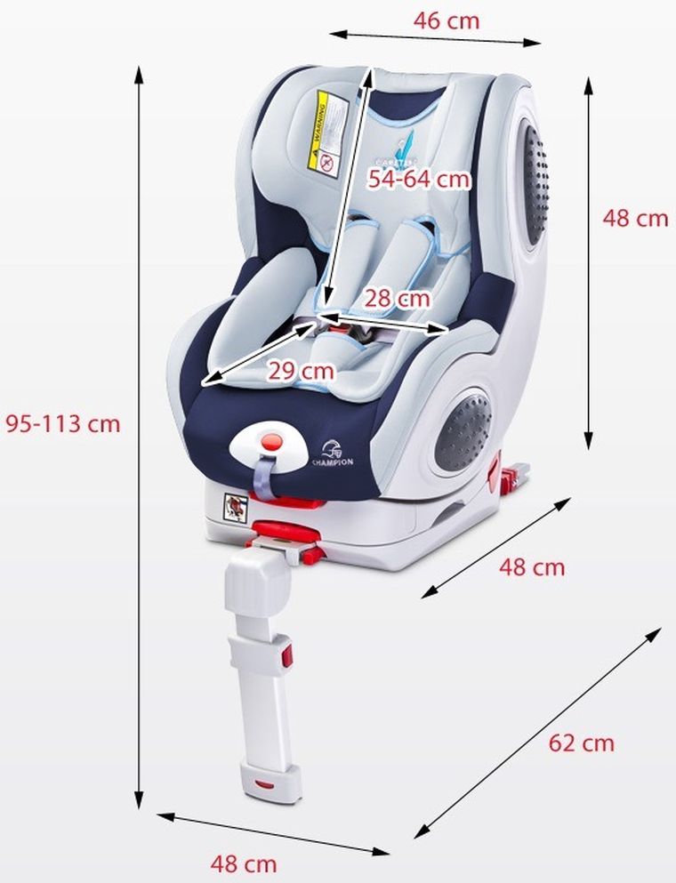 Caretero, Champion Isofix, fotelik samochodowy, 0-18 kg, graphite