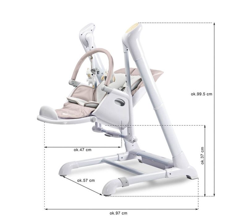 Caretero, Indigo Black, krzesełko + huśtawka, Navy