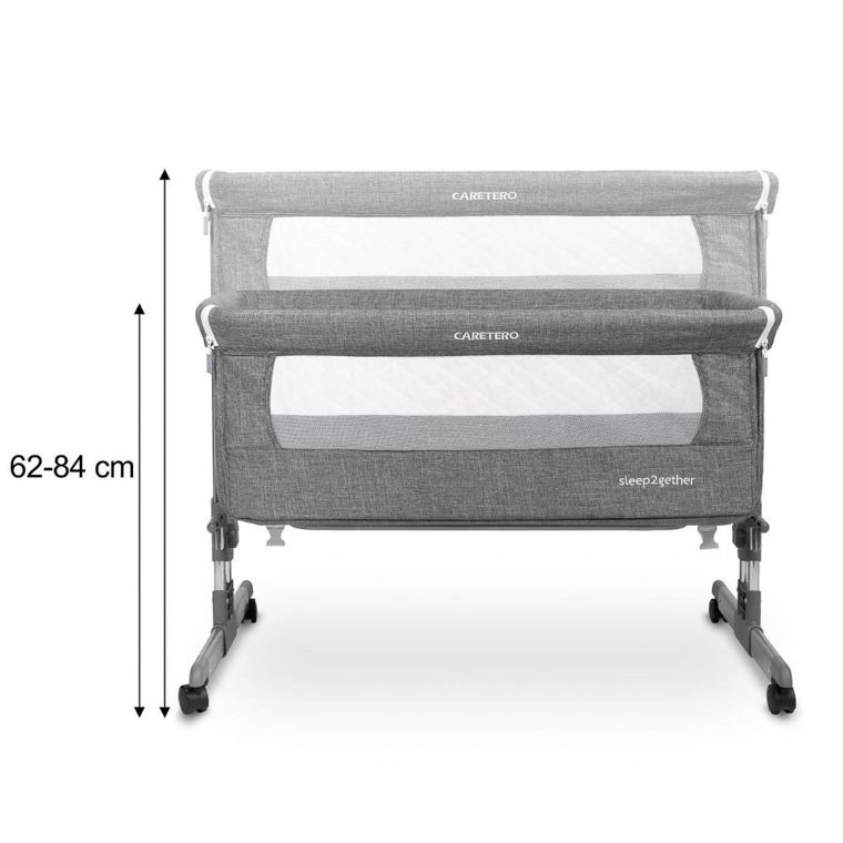 Caretero, Sleep2gether, łóżeczko dostawne, graphite