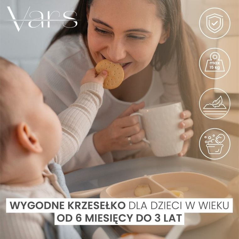 Caretero, Vars, krzesełko do karmienia, pink