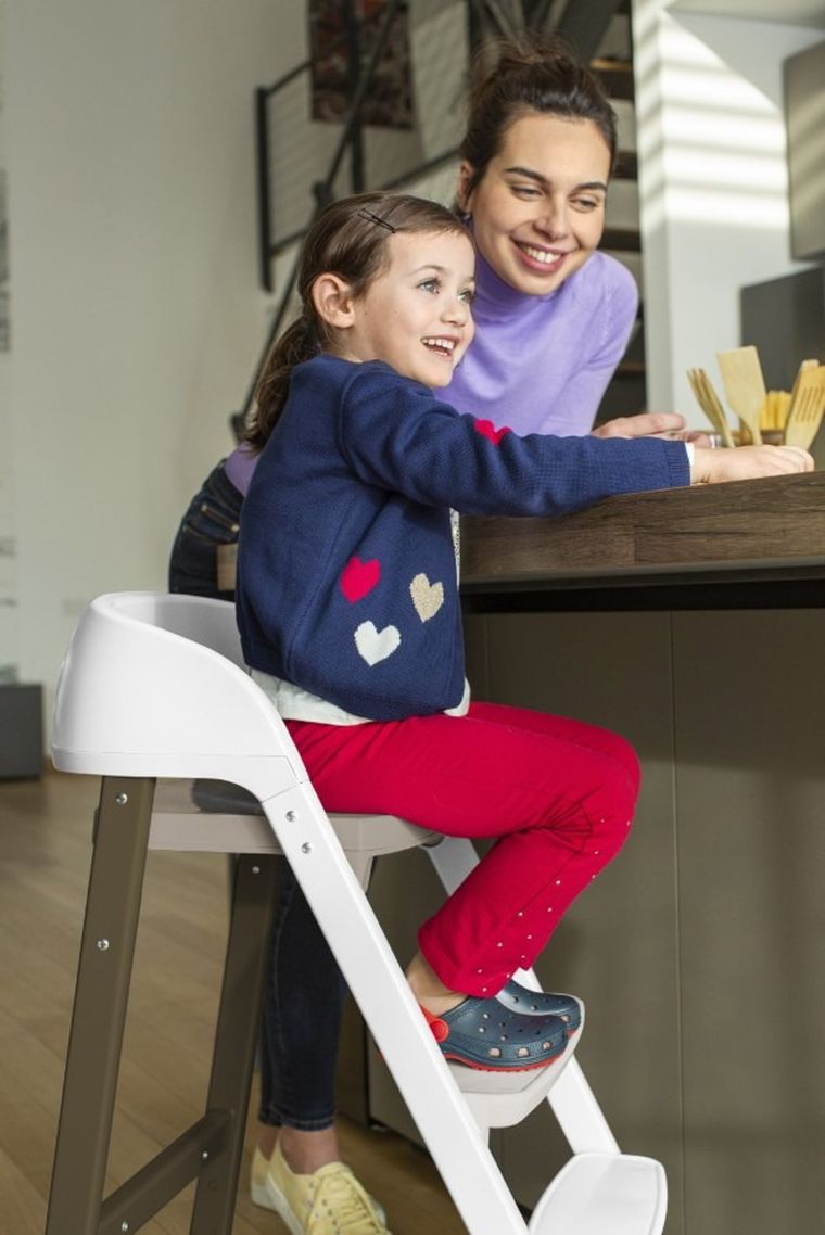 Chicco, Crescendo Up, ewolucyjne krzesełko do karmienia, Pearl Copper