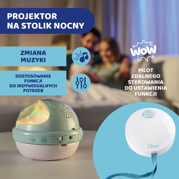 Chicco, First Dreams, karuzela do łóżeczka, 3w1, rainbow, niebieska