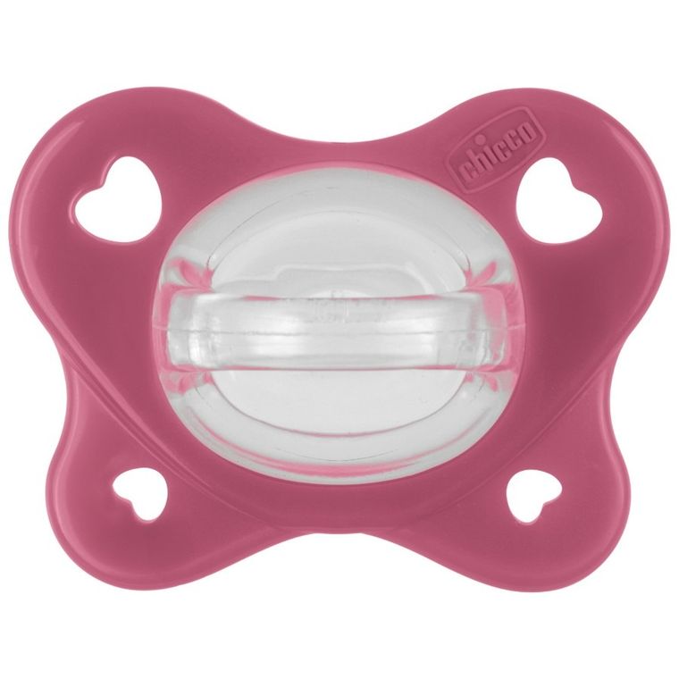 Chicco, PhysioForma Dual Soft, smoczek uspokajający, silikonowy, różowy, 16-36m, 2 szt.
