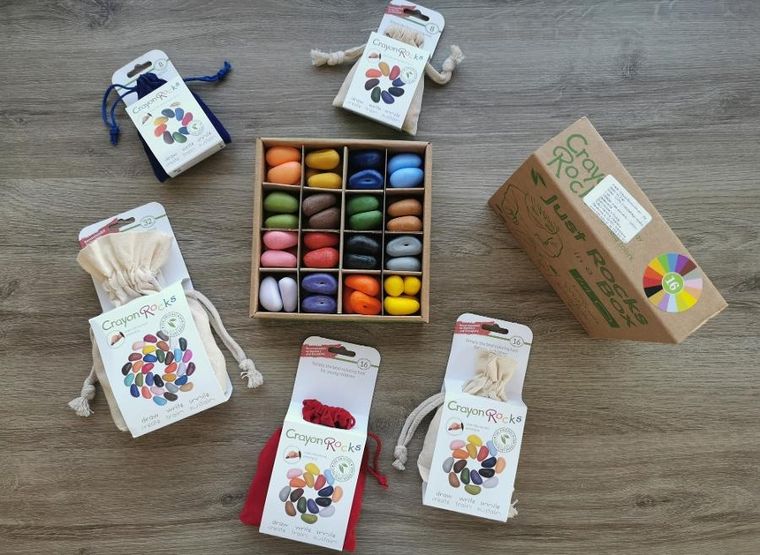 Crayon Rocks, kredki woskowe w pudełku, 16 kolorów, 64 szt.