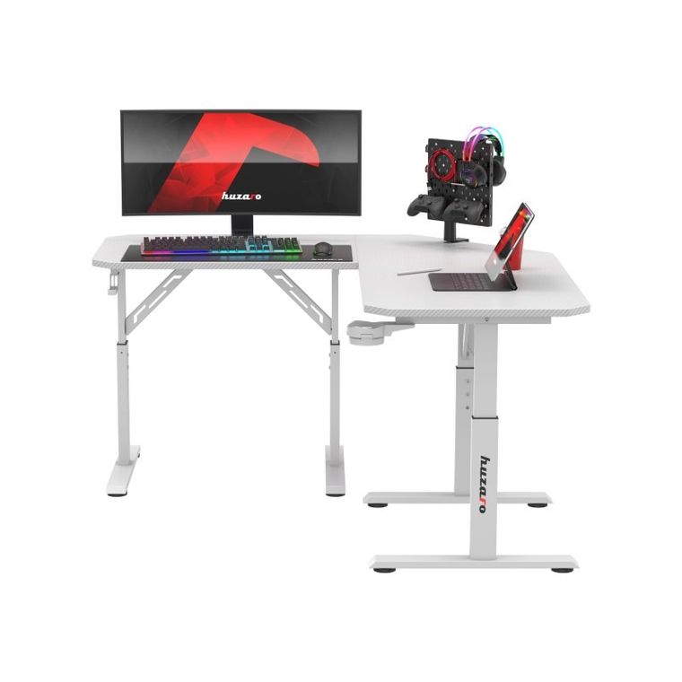 Huzaro, Hero 7.3 White, biurko gamingowe z regulacją wysokości