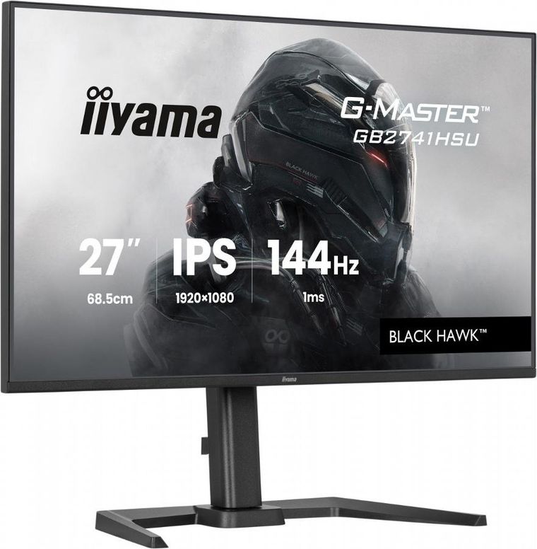 Iiyama, monitor, 27", GB2741HSU-B1 IPS, FHD, 144Hz, 1ms, 2xUSB, 350cd, HDMI, DP, HAS (150) PIVOT
