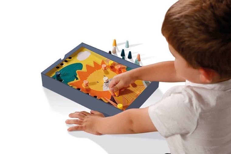 Janod, Układanka drewniana, mozaika, zwierzątka