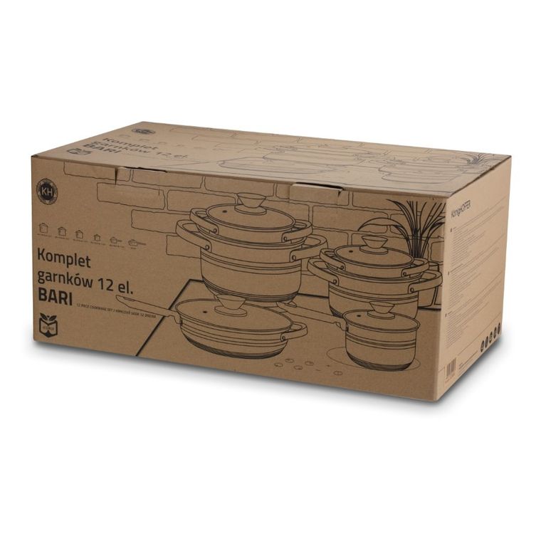 Könighoffer, Bari Rose Gold, komplet garnków, indukcja, 12 elementów