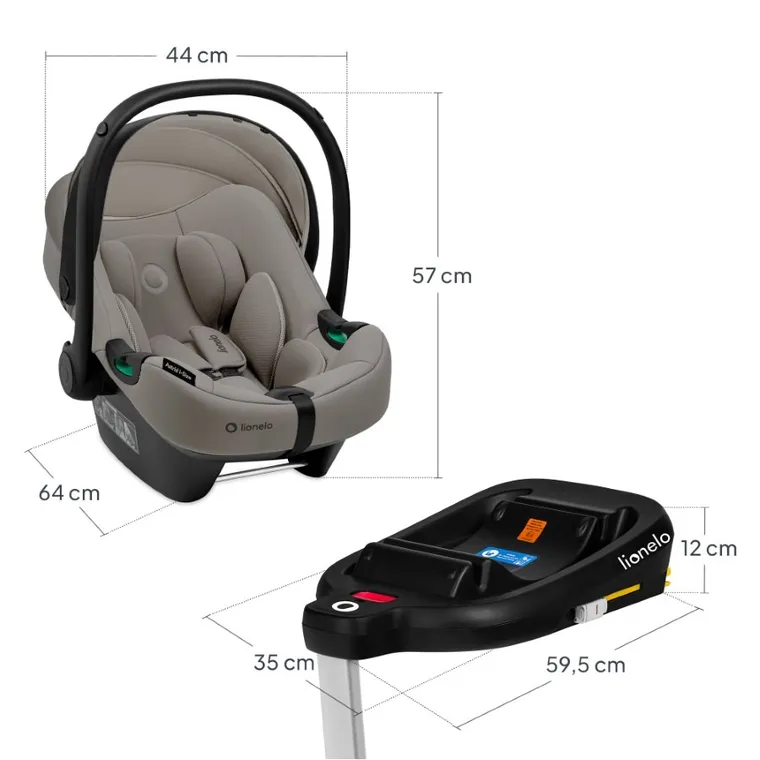 Lionelo, Astrid, i-Size, fotelik samochodowy z bazą, Beige Taupe