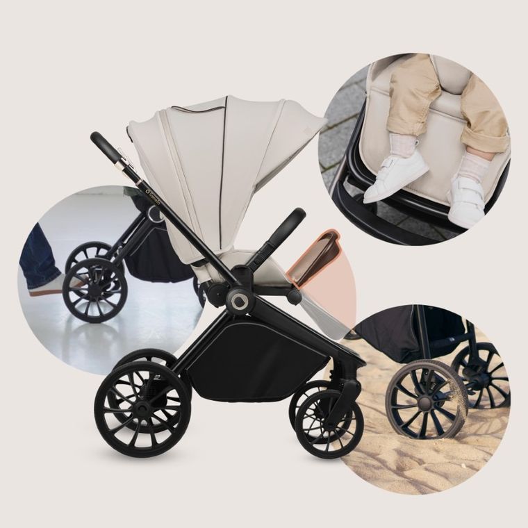 Lionelo, Mika Plus, wózek wielofunkcyjny, 3w1, Beige Sand