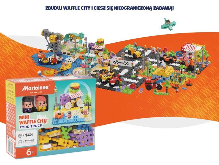 Marioinex, Mini Waffle, City, Food Truck, klocki konstrukcyjne, 148 elementów