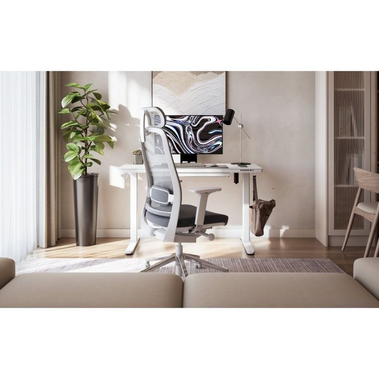 Mark Adler, Leader 8.5 White, biurko elektryczne, ze szklanym blatem, 120 cm