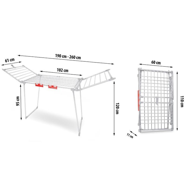 Massido, Lydia, stojąca suszarka na pranie, rozkładana, 27 mb