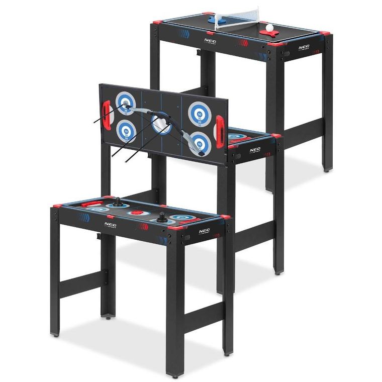 Neo-Sport + stół do gier 5w1: cymbergaj + ping-pong + bilard + koszykówka + łuk z tarczą