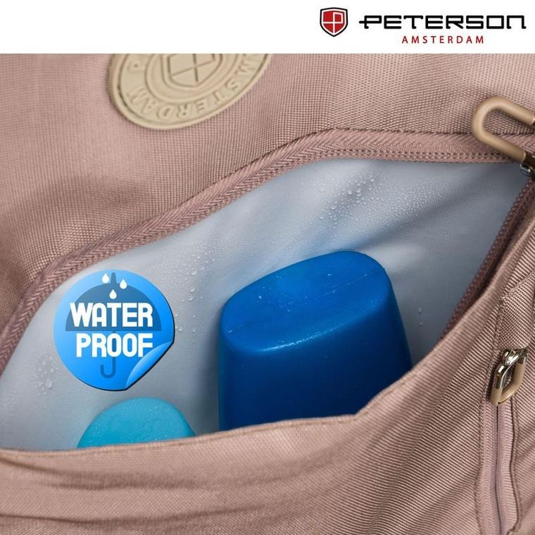 Peterson, plecak podróżny z portem USB, beżowy
