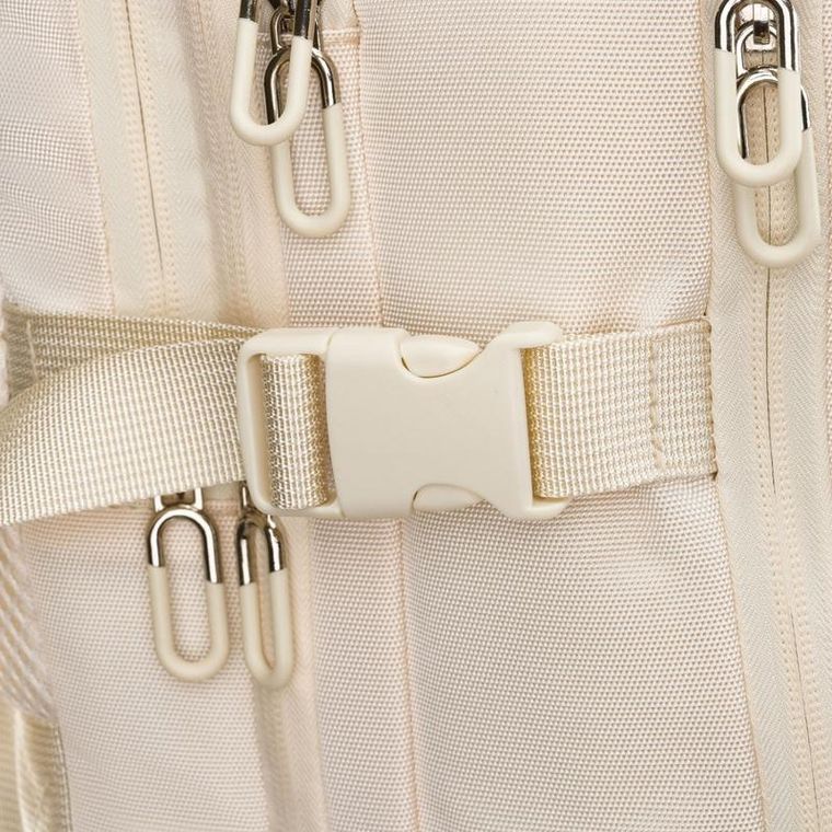 Peterson, plecak podróżny z siatkowaną przegrodą i paskami kompresyjnymi, ecru