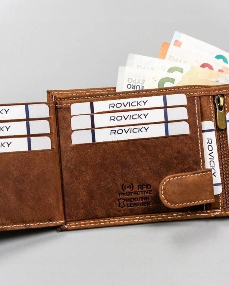 Portfel, brązowy, skórzany, Always Wild