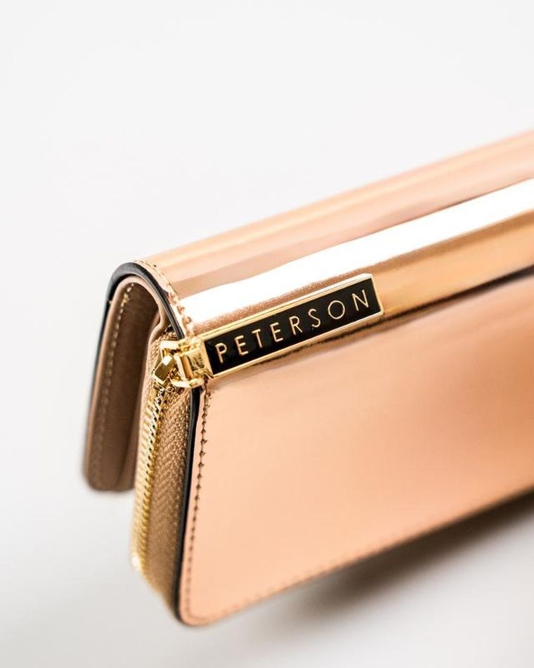 Portfel, złoty, skórzany, Peterson