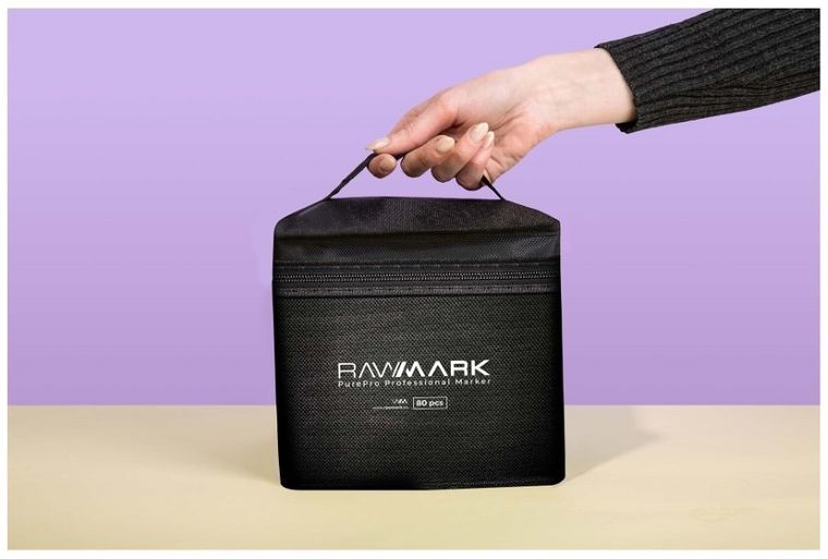 Rawmark, PurePro, promarkery + etui ze stelażem, 80 kolorów