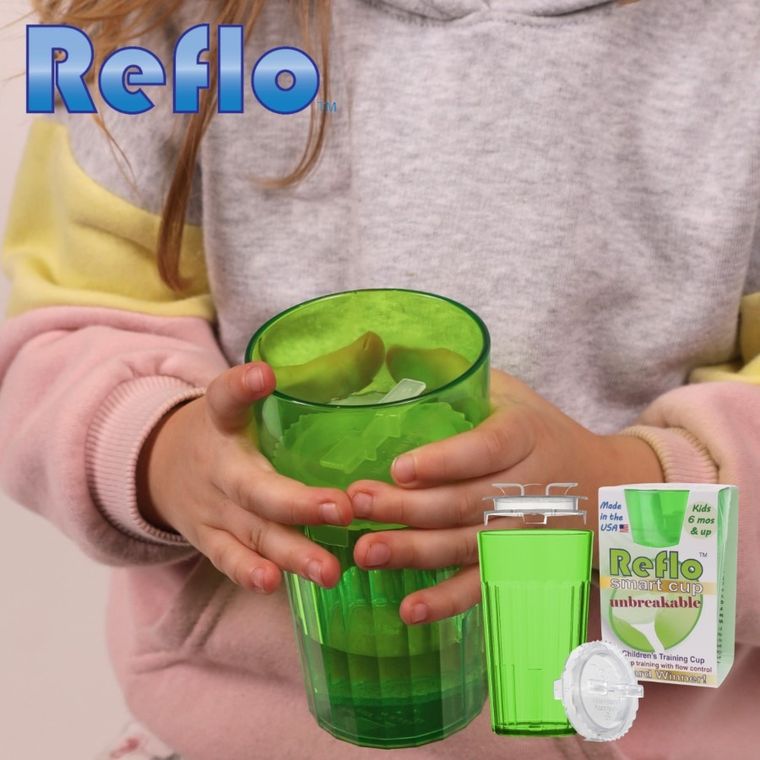 Reflo, kubek do nauki picia, zielony, 280 ml