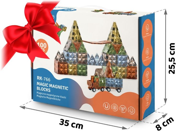 Ricokids, klocki magnetyczne, 100 elementów
