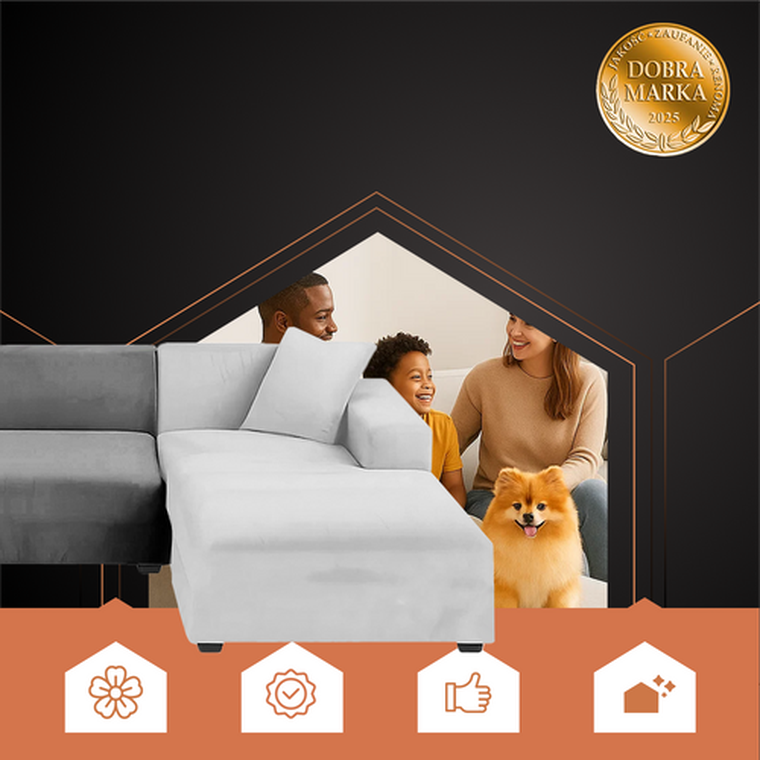 Ruhhy, pokrowiec na kanapę, jasnoszary, 145-185 cm