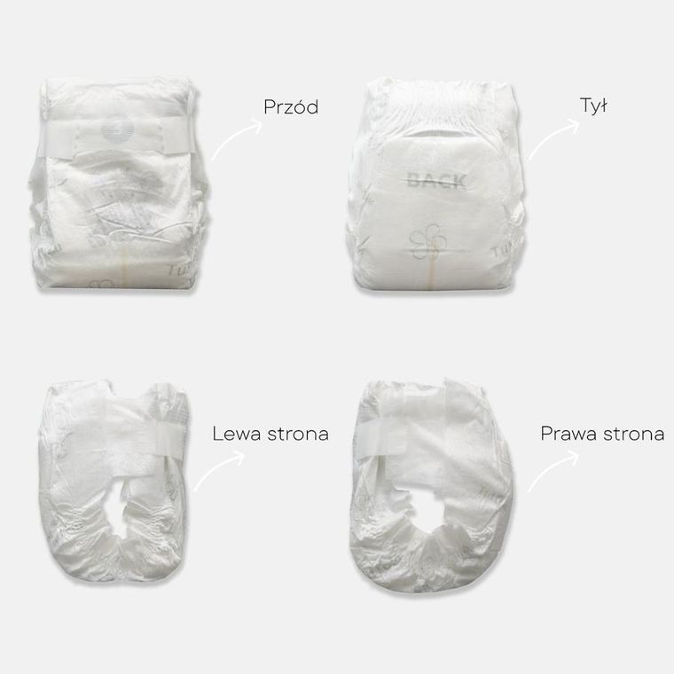 Tuttelu, bambusowe pieluszki jednorazowe, rozmiar 3, 5-9 kg, 28 szt.