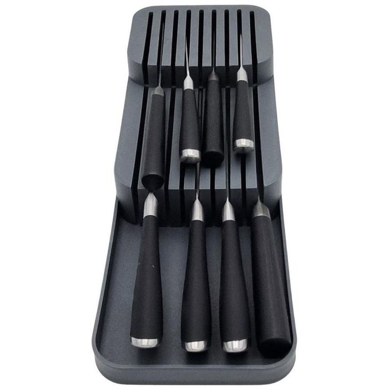 Vilde, organizer do szuflady na noże kuchenne, szary, 39-14.5-7.5 cm