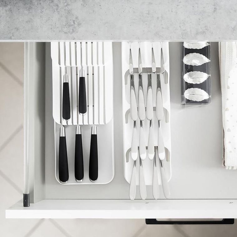 Vilde, organizer do szuflady na sztućce, biały, 39-11.5-5.5 cm
