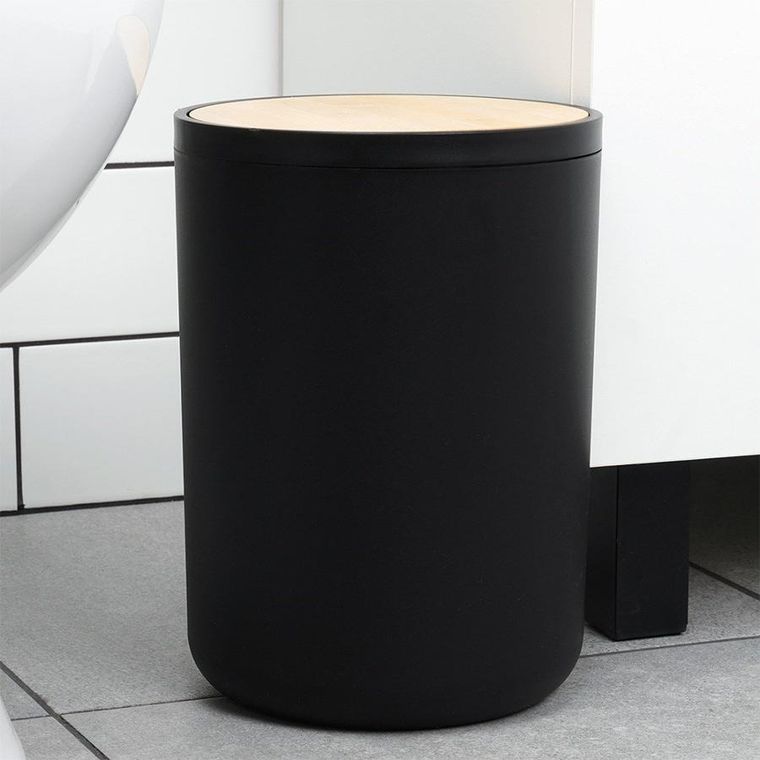 Vilde, zestaw łazienkowy, czarny, 6 elementów