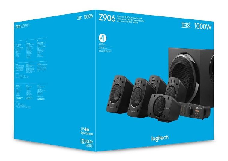 Zestaw Głośników Logitech Z-906 980-000468, 5.1; Kolor, czarny