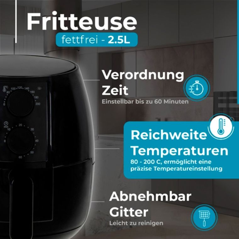 Adler, frytkownica beztłuszczowa, air fryer, 2,5l
