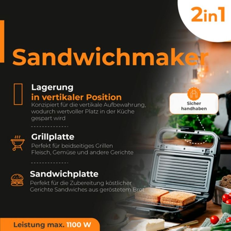 Adler, opiekacz do kanapek 2w1