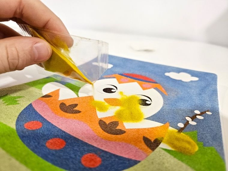 Alexander, Piaskowe malowanki, wielkanocny kurczaczek i zajączek, zestaw artystyczny