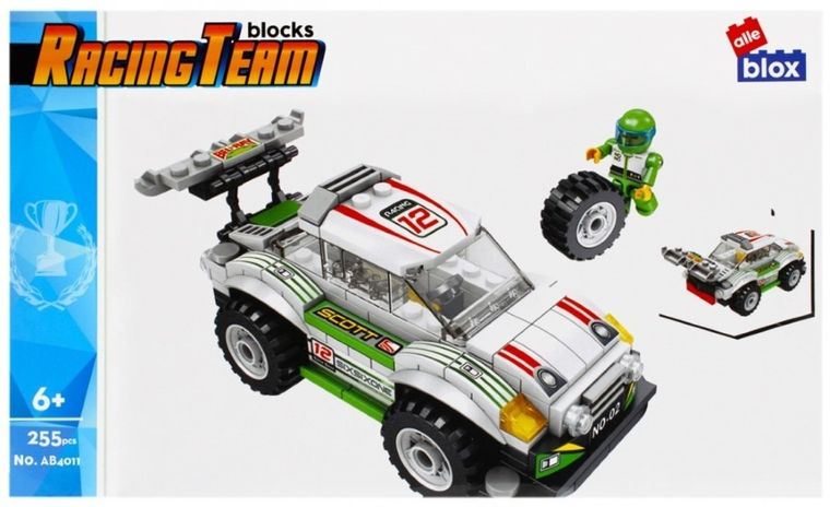 Alleblox, samochód wyścigowy, klocki konstrukcyjne, 173 elementów elementów